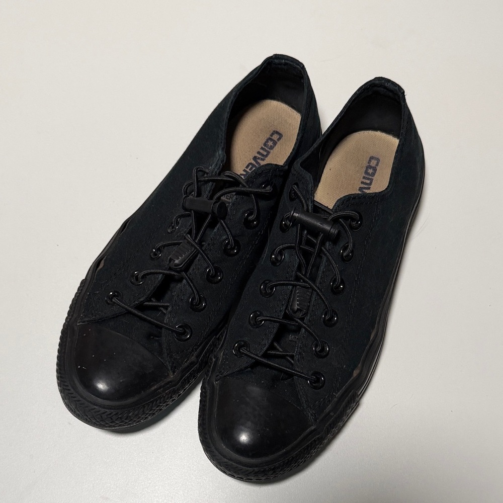 Converse Solid Black Canvas Sneakers - image 1